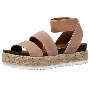 🆕 Beige Stretch Platform sandals